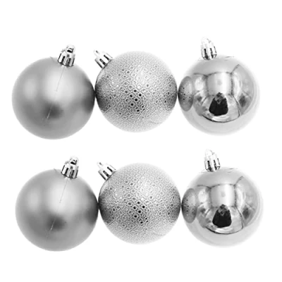Image of Tallon International 6 Pack Shatterproof Baubles 60mm Christmas Tree Decoration Silver