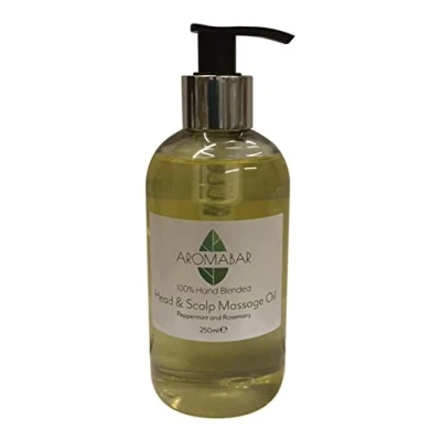 Image of Head &amp; Scalp Massage Oil 250ml with Peppermint Rosemary Pump Dispenser