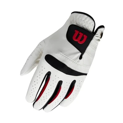 Image of Wilson Men&#039;s Golf Glove, Size: XL, Left hand, MLH, White, Feel Plus, WGJA00064XL