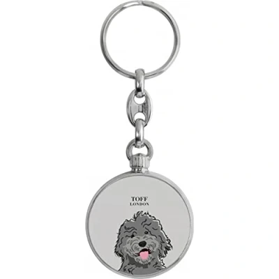 Image of Toff London Grey Labradoodle Dog Head Keyring