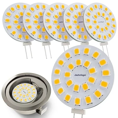 Image of G4 LED Bulbs Warm White 3000K 2W equivalent to JC 12V 20W Halogen Capsule Light Bulb 2 Pin Base 12 Volt 20 Watt for Cooker Hood Extractor Oven Lamp 20w/12v Bipin 6 Pack