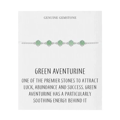 Image of Philip Jones Green Aventurine Gemstone Bracelet with Quote Card