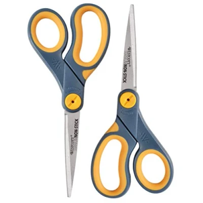 Image of Westcott 8&quot; Straight Titanium Bonded Non Stick Scissors, 2 Pack (16550)