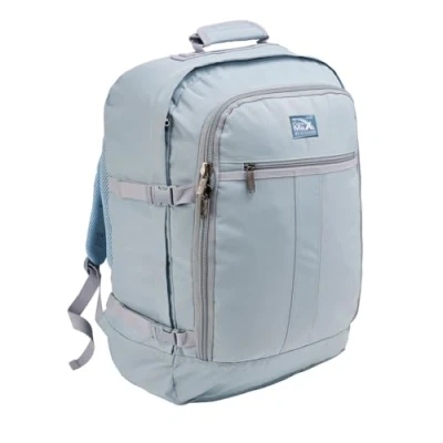 Image of Cabin Max Metz 55x40x20 cm Luggage Carry On Backpack Travel Bag 55 x 40 20 (rPET Aspen Blue, Ryanair, Easyjet, Wizz, BA)