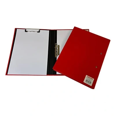Image of Red A4 Clipboard Document Clamp File Folder