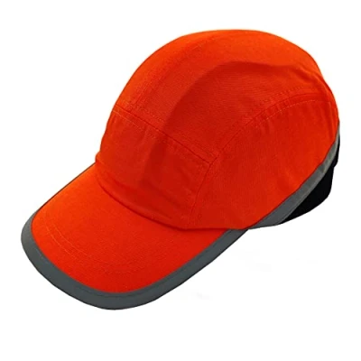 Image of Orange Hi Vis Bump Cap Baseball Style Safety Hard Hat Head Wear Bright