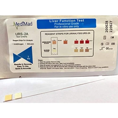 Image of 4 x Home Liver Function Infection Urine Tests Ideal for Testing (1 Strip per foil)