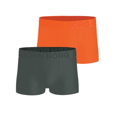 Image of Björn Borg Sports Trunk 2 PACK Pants, Men&#039;s, Size: Large, Stone/orange