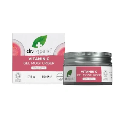 Image of Dr Organic Guava Gel Moisturiser, Vitamin C, Brightening, Mens, Womens, Natural, Vegan, Cruelty Free, Paraben &amp; SLS Organic, 50ml, Packaging may vary