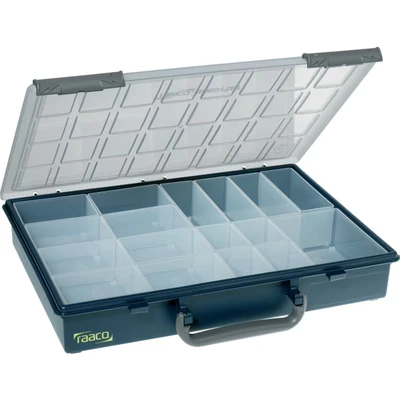 Image of Raaco 136228raaco Compartment box Assorter PSC 55 4x8 17, Polypropylene,337x258x57 mm,Blue/Transparent