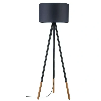 Image of Paulmann 79633 Neordic Rurik Floor luminaire max. 1x20W lamp for E27 Lamps with Fabric Shade Grey/Wood 230V Without
