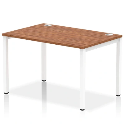 Image of Impulse Bench Single Row 1200 White Frame Office Desk Walnut