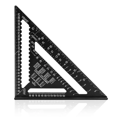 Image of 12 inch Rafter Square Aluminum Alloy Double Scale Triangle Ruler Angle Carpenter Tool Triangular for Woodworking