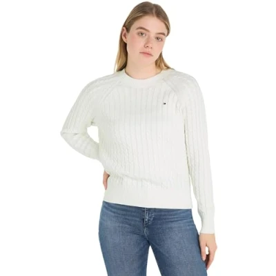 Image of Tommy Hilfiger Cable Sweater Jumper, Women&#039;s, Size: XL, Ecru