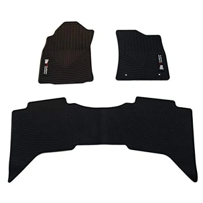 Image of UK Custom Covers RM529 Front &amp; Rear Heavy Duty Rubber Floor Mats Black To Fit Toyota Hilux (Manual Only) 2016 Onwards