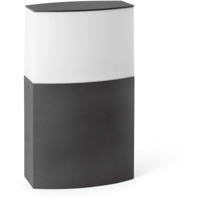 Image of Datna 1 Light Outdoor Bollard Pedestal White, Dark Grey IP44, E27