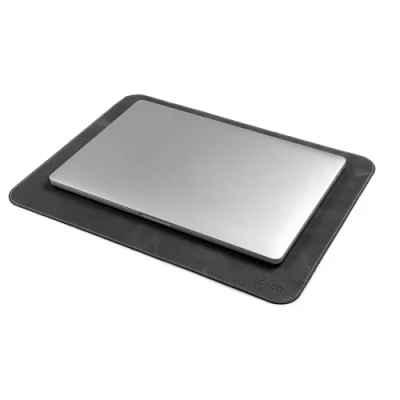Image of LONDO Top Grain Leather Mouse Pad Desk Mat (Black)