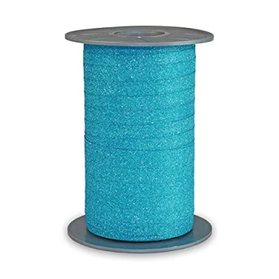 Image of C.E. Pattberg Prasent Poly Glitter Curling Ribbon Turquoise 10 mm Width, 100 m Length, Polypropylen,