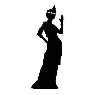 Image of STAR CUTOUTS SC207 Cut Out of Flapper Girl Silhouette, Solid, Regular