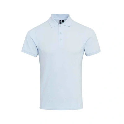 Image of Premier Mens Coolchecker Plus Piqu Polo Shirt (Light Blue) Size Small