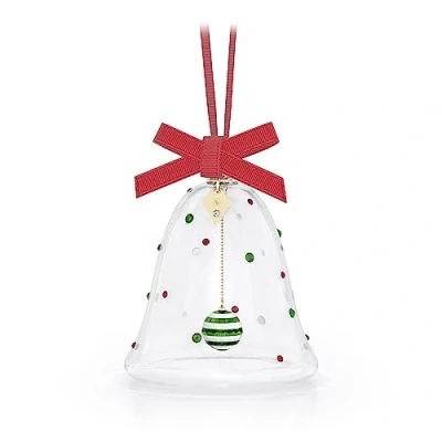 Image of Swarovski Holiday Cheers Dulcis Bell Ornament, Multi Coloured Crystals and Red Grosgrain Ribbon, from the Collection
