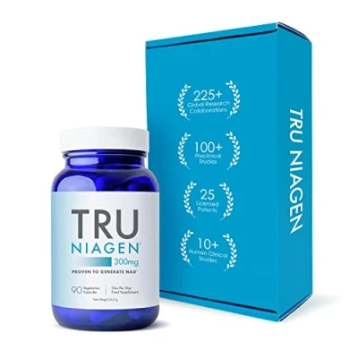 Image of TRU NIAGEN Niacin as Nicotinamide Riboside NAD+ Supplement for Reduction of Tiredness &amp; Fatigue, Patented Formula NR 90 Count 300mg
