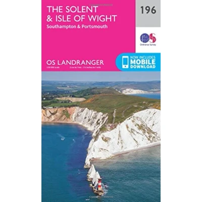 Image of Landranger 196 the Solent &amp; Isle of Wight, Southampton Portsmouth Map With Digital Version