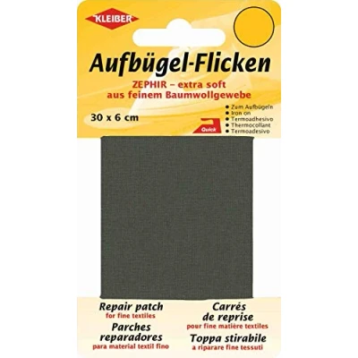 Image of Kleiber Extra Soft Fine Cotton Iron On Repair Tape, 30cm x 6 cm, Green Brown