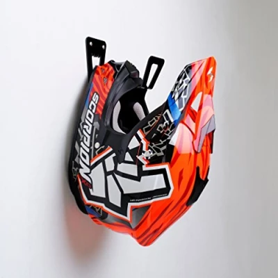 Image of Motorcycle Helmet Holder Shelf Hanger Storage Rack Mount on wall Accessories Black