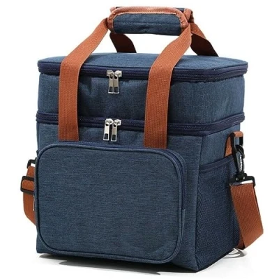 Image of Insulated Lunch Bag for Women Men, Large Reusable Office School Picnic Beach, Leakproof Freezable Cooler with Shoulder Strap