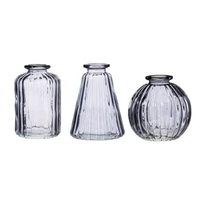 Image of Sass &amp; Belle Grey Glass Bud Vases Set of 3