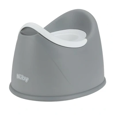 Image of Nuby Beginner&#039;s Potty Training Seat with Removable Bowl and Integrated Splash Guard, Fun Transition to The Big Toilet, Non Slip Base, Gray