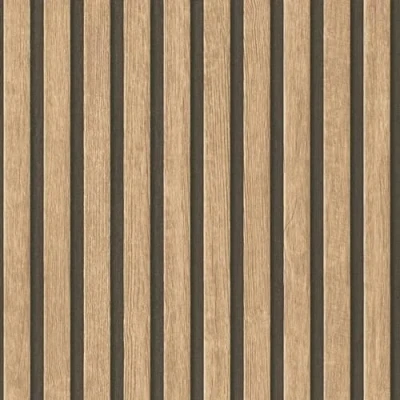 Image of Wooden Slats Natural Wallpaper Modern Contemporary Feature Wall Trendy Textured Paste The Vinyl
