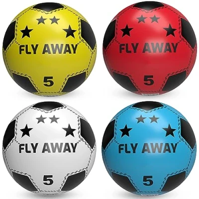 Image of Kids football Soccer Shoot PVC plastic toy ball (Pack of 12) Deflated Lightweight Adjustable Inflatable for Indoor Outdoor Play Beach, Home, Birthday, School &amp; Parties Assorted Colours