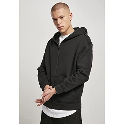 Image of Urban Classics Zipup sweatshirt, Men&#039;s, Size: Medium, Black