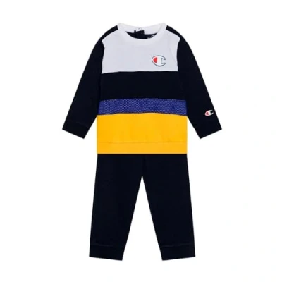 Image of Champion Retro Sport Toddler Crewneck SUIT Unisex SET Tracksuit for kids, Size: 12m, Dark blue