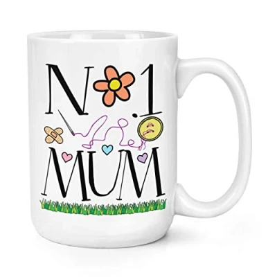 Image of No.1 Mum Hearts 15oz Large Mug Cup