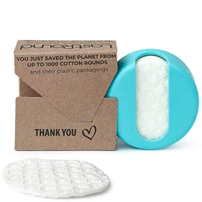 Image of LastRound® Sustainable Reusable Cotton Rounds for Facial Cleansing Zero Waste Eco Friendly Makeup Remover Pads All Skin Types with Travel Storage Case