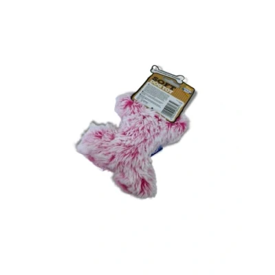 Image of Good Boy Girl Soft Plush Squeaky Squeaking Bone Comfort Dog Toy (Pink)