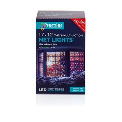 Image of 1.75x1.2m 180 White Multi action Net Premier Christmas Lights LV122741W