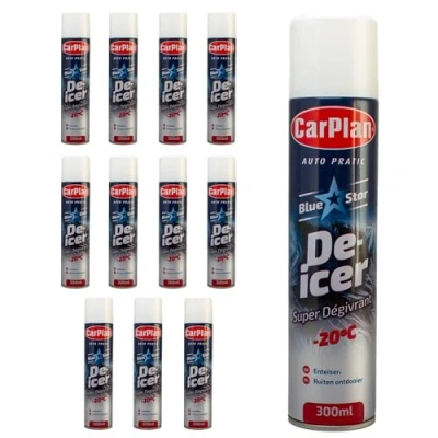 Image of CarPlan, Blue Star De Icer Aerosol, 300 ml (Pack of 12)