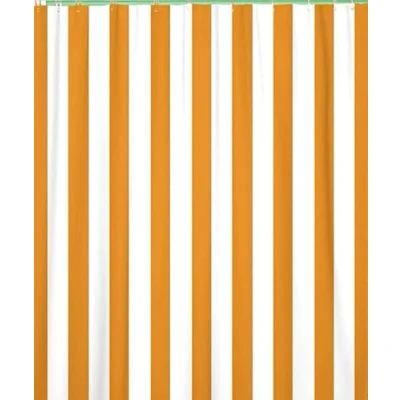 Image of Decor Shower Curtain Orange Abstract Yellow Mustard and White Awning Basic Classic Polyester Fabric Waterproof Bath Curtains Set with Hooks for Bathroom 72 X Inch