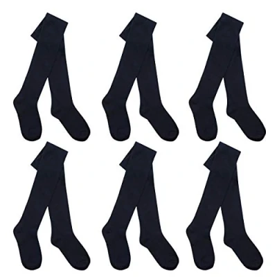 Image of 6 Pairs I.L.C.K Girls Back To School Plain Cotton Rich Tights Navy 13 Years