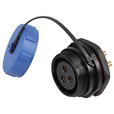 Image of PRO ELEC PELR0192 Circular Threaded Panel Mount Connector Socket, 3 Pole, IP68