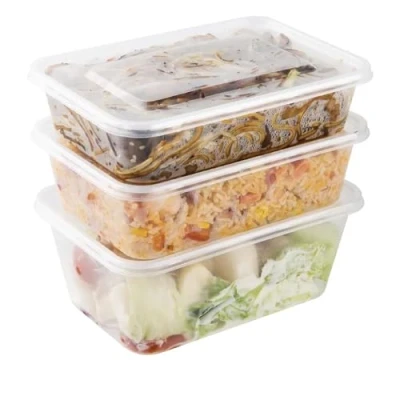 Image of DTD QUALITY MATTERS Microwave/Freezer Safe Reusable Heavy Duty Clear Plastic Food Containers Tubs With Lids BPA Free Takeaway (25x 500ml)