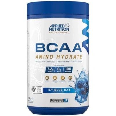 Image of Applied Nutrition BCAA Powder Branched Chain Amino Acids BCAAs Supplement, Hydrate Intra Workout &amp; Recovery Energy Drink (1.4kg 100 Servings) (ICY Blue Raz)