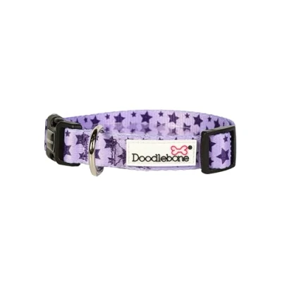 Image of Doodlebone Dog Collar, Violet Stars, 3 6