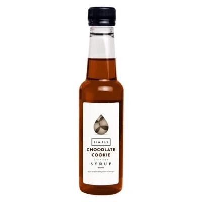 Image of Simply Chocolate Cookie Syrup, Vegan &amp; Nut Free Flavoured Syrup for Coffee, Cocktails Baking (250ml)