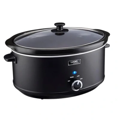 Image of Cooks Professional Slow Cooker Cookers with Glass Lid &amp; 2 Heat Settings Including Keep Warm Function One Pot for Large Family 3.5 Litres