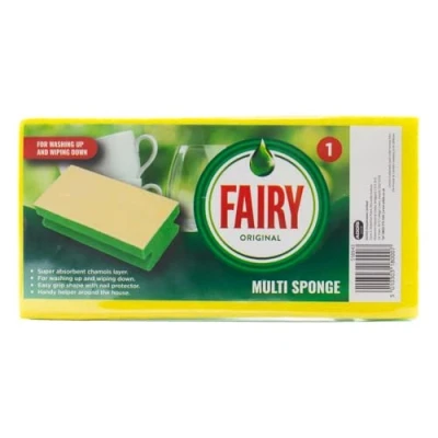 Image of Addis Fairy Original Multi Sponge with Super Absorbent Chamois Cloth Layer, Single Pack,Blue,One Size